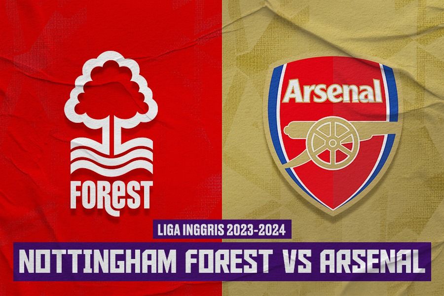 Nottingham Forest vs Arsenal di Liga Inggris 2023-2024. (Dede Sopatal Mauladi/Skor.id).