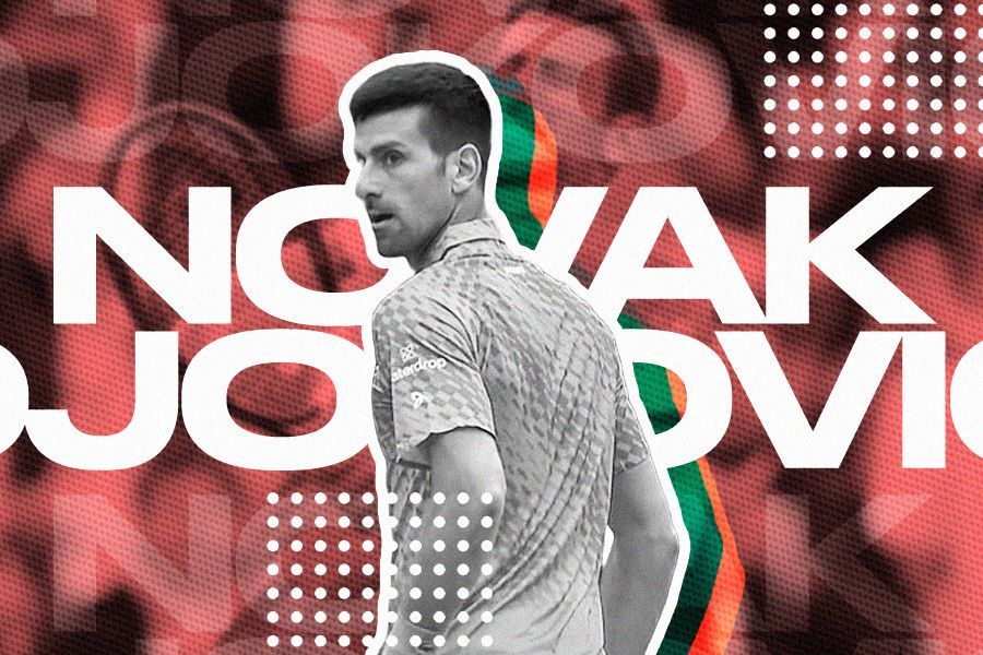 Novak Djokovic memperlihatkan ekspresi marah dalam pertandingan melawan Cameron Norrie di Italian Open 2023. (Hendy AS/Skor.id)