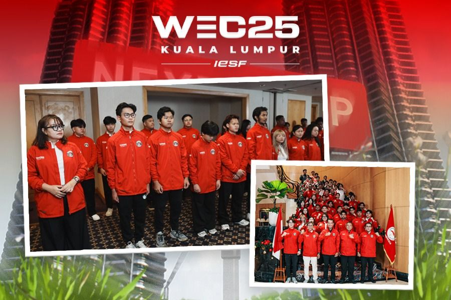 PB ESI Lepas Timnas Esports Indonesia ke IESF WEC 2025. (Foto: PB ESI) (Grafis: Kevin Bagus Prinusa)