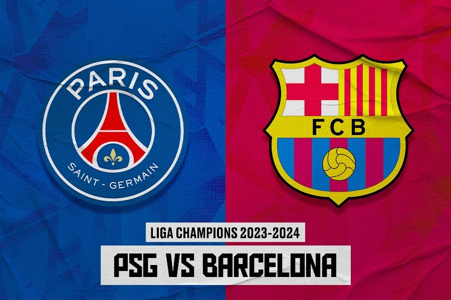 Laga PSG vs Barcelona di perempat final Liga Champions 2023-2024. (Dede Sopatal Maulad/Skor.id).
