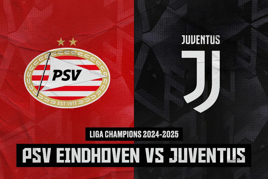 Laga PSV Eindhoven vs Juventus di Liga Champions 2024-2025 akan digelar pada Kamis (20/2/2025) pukul 03.00 WIB. (Jovi Arnanda/Skor.id).