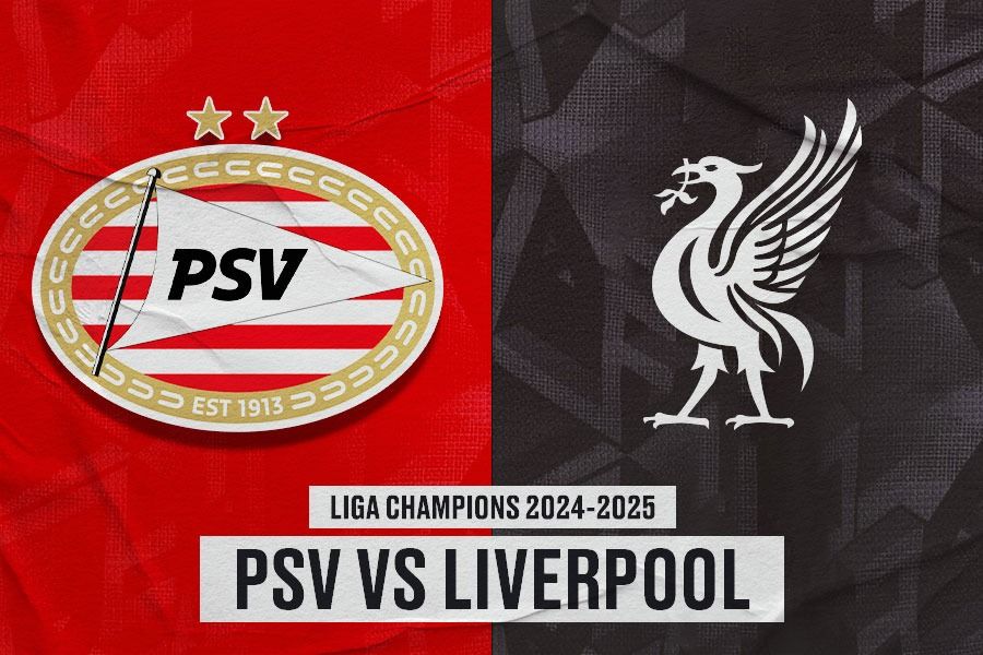 Laga PSV vs Liverpool di Liga Champions 2024-2025. (Yusuf/Skor.id).