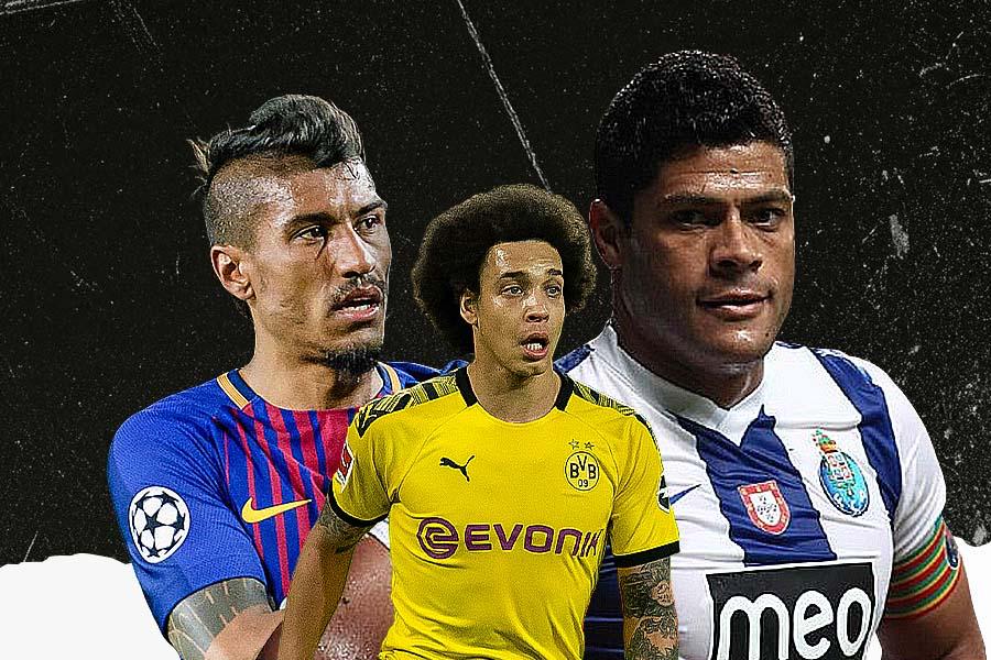 Paulinho, Axel Witsel, dan Hulk, masuk dalam transfer termahal dari Asia ke Eropa. (Grafis: Deni Sulaeman/Skor.id).