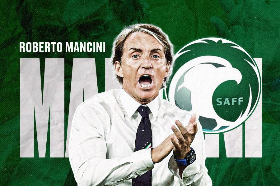 Pelatih timnas Arab Saudi, Roberto Mancini. (Dede Mauladi/Skor.id)