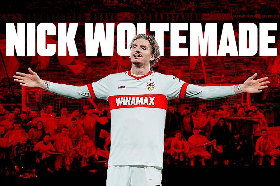 Penyerang asal Jerman, Nick Woltemade. (Grafis: Deni Sulaeman/Skor.id).