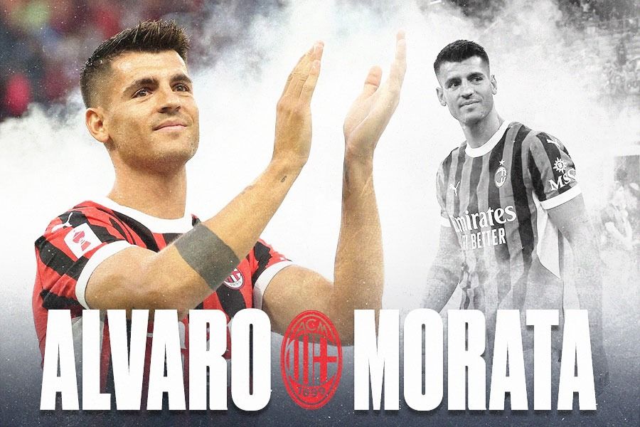 Penyerang AC Milan, Alvaro Morata, lakukan debut di Liga Italia saat melawan Torino. (Yusuf/Skor.id).