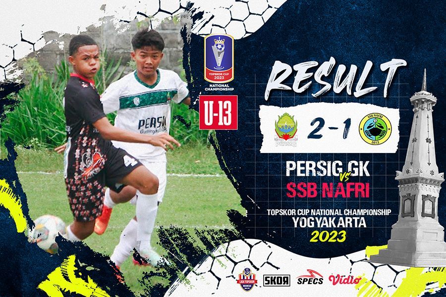 Persik Gunungkidul berhasil menumbangkan SSB Nafri pada laga kedua penyisihan grup A TCNC U-13 2023. (Rahmat Ari Hidayat/Skor.id)