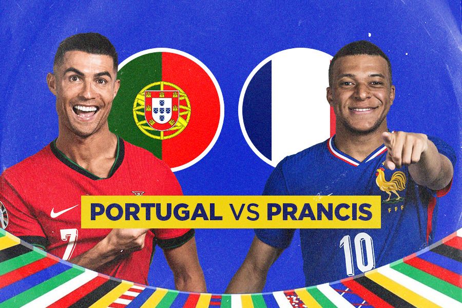 Portugal vs Prancis di perempat final pada Sabtu (6/7/2024) dini hari WIB. (Jovi Arnanda/Skor.id).
