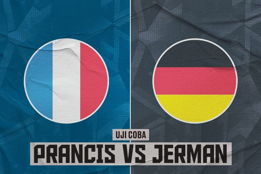 Laga uji coba internasional antara Prancis vs Jerman. (Rahmat Ari Hidayat/Skor.id).