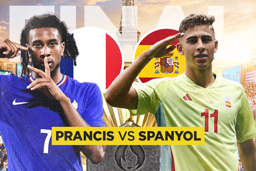 Prancis vs Spanyol di final Olimpiade 2024. (Jovi Arnanda/Skor.id).