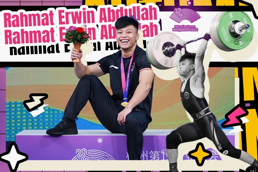 Angkat Besi Asian Games 2022: Rahmat Erwin Abdullah Sabet Emas Sekaligus Pertajam Rekor Dunia