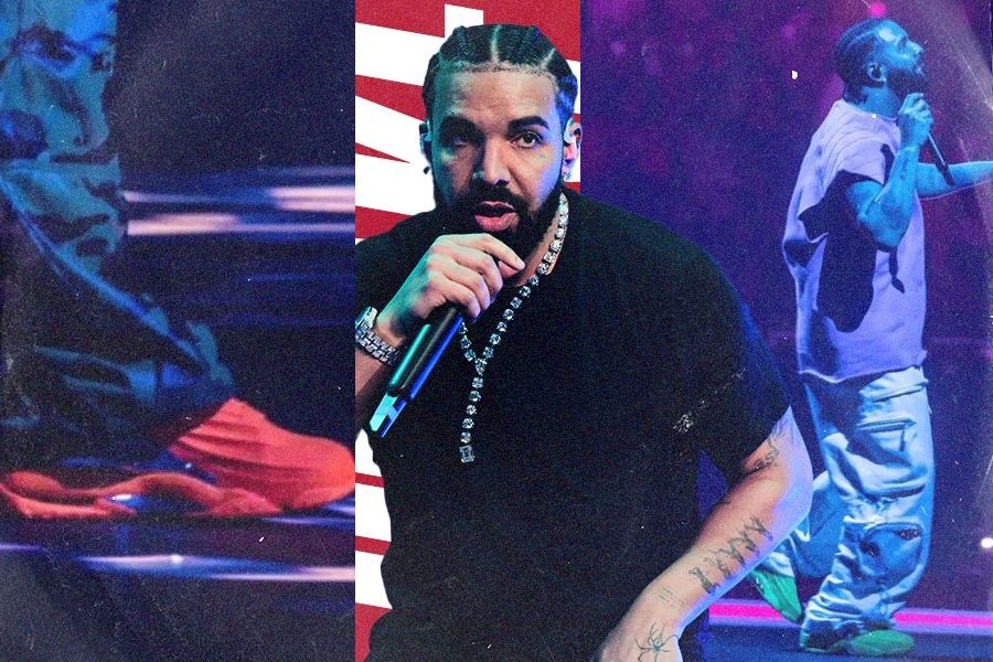 Rapper Drake memperkenalkan Nike Nocta Hot Step 2 dalam konsernya (Jovi Arnanda/Skor.id).