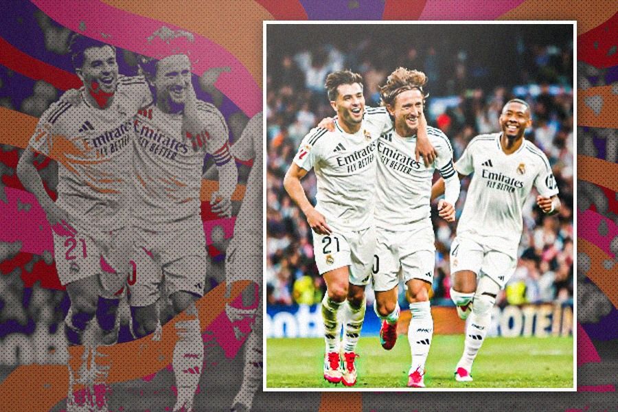 Real Madrid masih bersaing ketat dengan Barelona hingga Atletico Madrid di La Liga 2024-2025. (Hendy Andika/Skor.id).