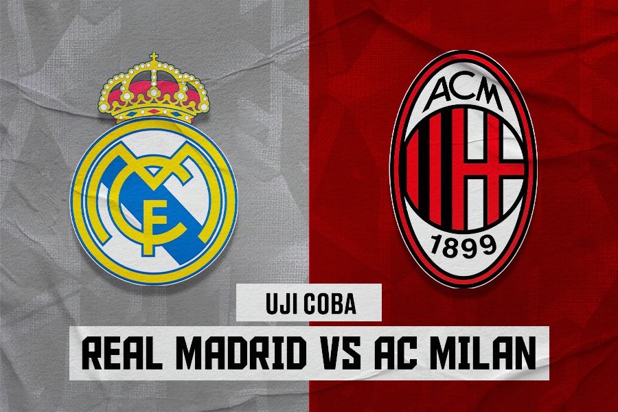 Laga uji coba antara Real Madrid vs AC Milan. (Dede Sopatal Mauladi/Skor.id).