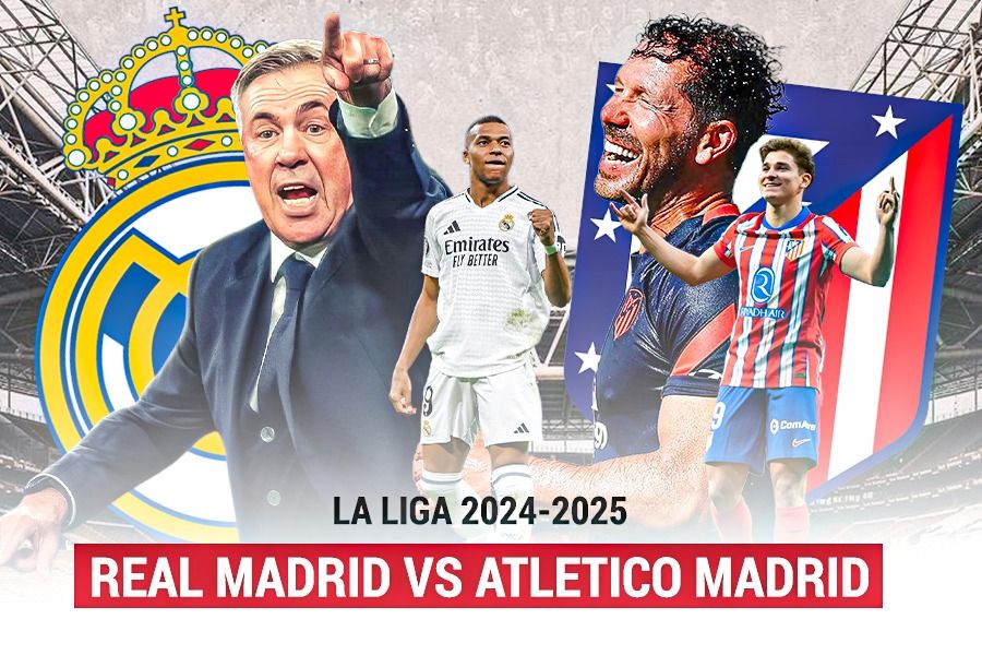 Laga Real Madrid vs Atletico Madrid di pekan ke-23 La Liga (Liga Spanyol) musim 2024-2025. (Rahmat Ari Hidayat/Skor.id).