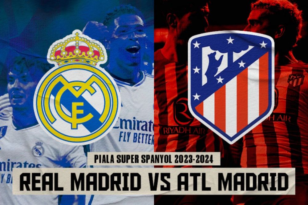 Pertandingan Real Madrid vs Atletico Madrid di Piala Super Spanyol. (Hendy Andika/Skor.id).