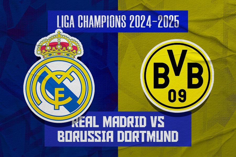 Real Madrid vs Borussia Dortmund di Liga Champions 2024-2025. (Hendy Andika/Skor.id).