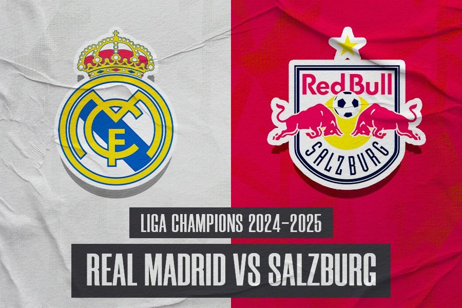 Laga Real Madrid vs RB Salzburg di Liga Champions 2024-2025. (Hendy Andika/Skor.id).