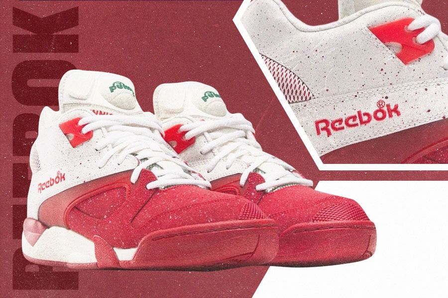 Sneaker klasik nan ikonik Reebok Court Victory Pump terlihat segar dengan jalur warna "Chalk/Vector Red". (M. Yusuf/Skor.id)
