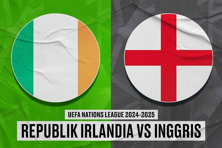 Laga Republik Irlandia vs Inggris di UEFA Nations League 2024-2025. (Yusuf/Skor.id).