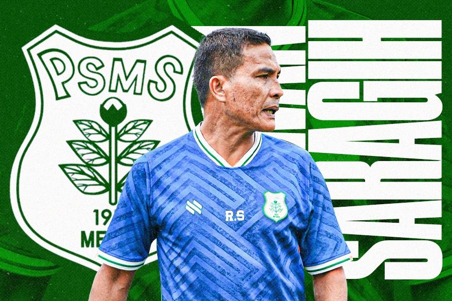 Ridwan Saragih, pelatih PSMS Medan di Liga 2 2023-2024. - Skor.id