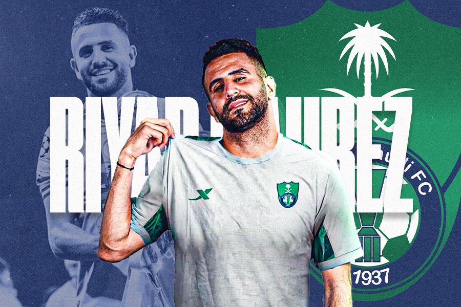 Riyad Mahrez tinggalkan Manchester City ke klub Arab Saudi, Al Ahli, Jumat (28/7/2023). (Dede Mauladi/Skor.id).