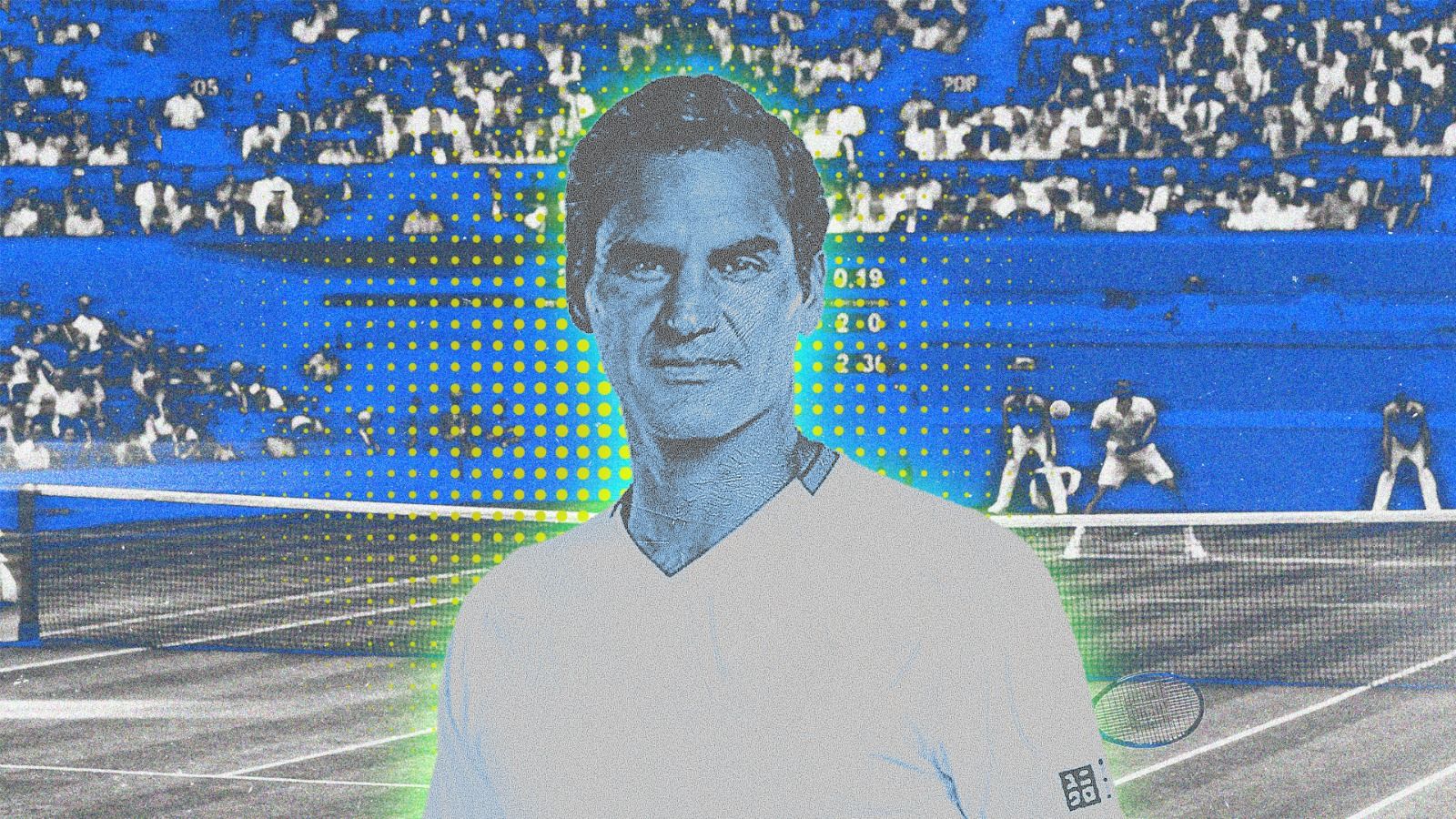 Cover artikel Roger Federer. (Grafis Deni Sulaeman/Skor.id)