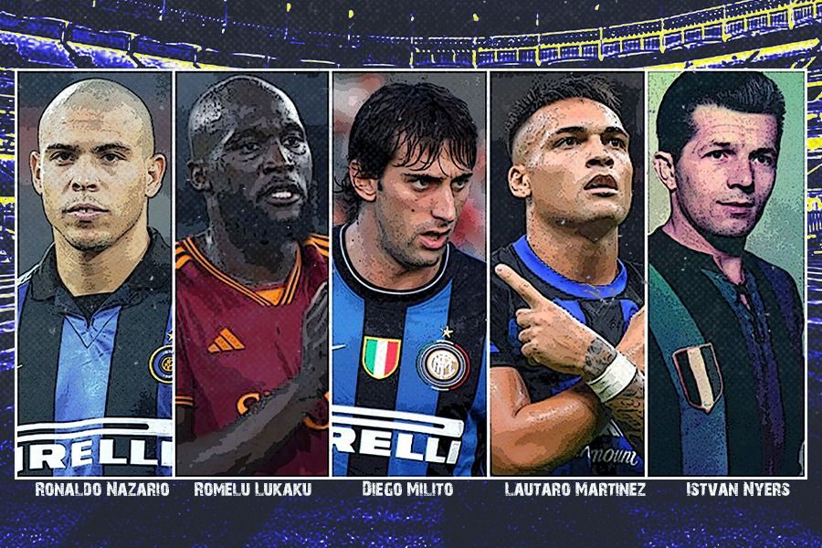 Ronaldo Nazario, Romelu Lukaku, Diego Milito, Lautaro Martinez, Istvan Nyers punya catatan manis untuk Inter Milan. (Rahmat Ari Hidayat/Skor.id)