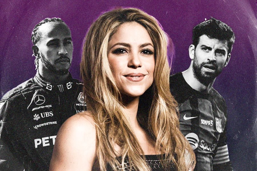 Dua bulan terakhir, Shakira diisukan berhubungan khusus dengan bintang F1 Lewis Hamilton (foto kiri) usai putus dari Gerard Piqu (kanan). (Jovi Arnanda/Skor.id)