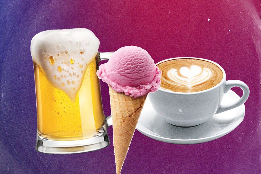 Minuman beralkohol, es krim, dan kopi merupakan contoh makanan dan minuman yang bisa menyebabkan migrain (Jovi Arnanda/Skor.id).