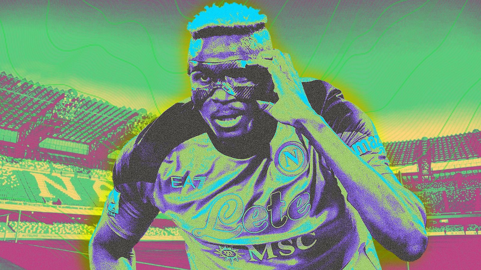 Victor Osimhen, pesepak bola Nigeria yang bermain di Napoli. (Deni Sulaeman/Skor.id)