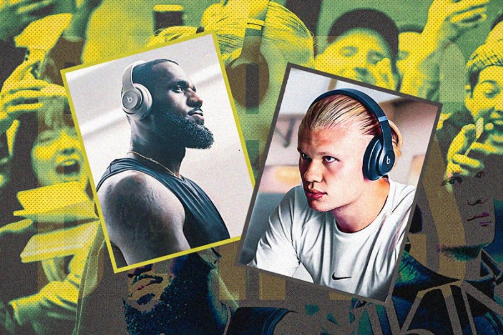 LeBron James dan Erling Haaland dalam iklan Beats (Hendy Andika/Skor.id).