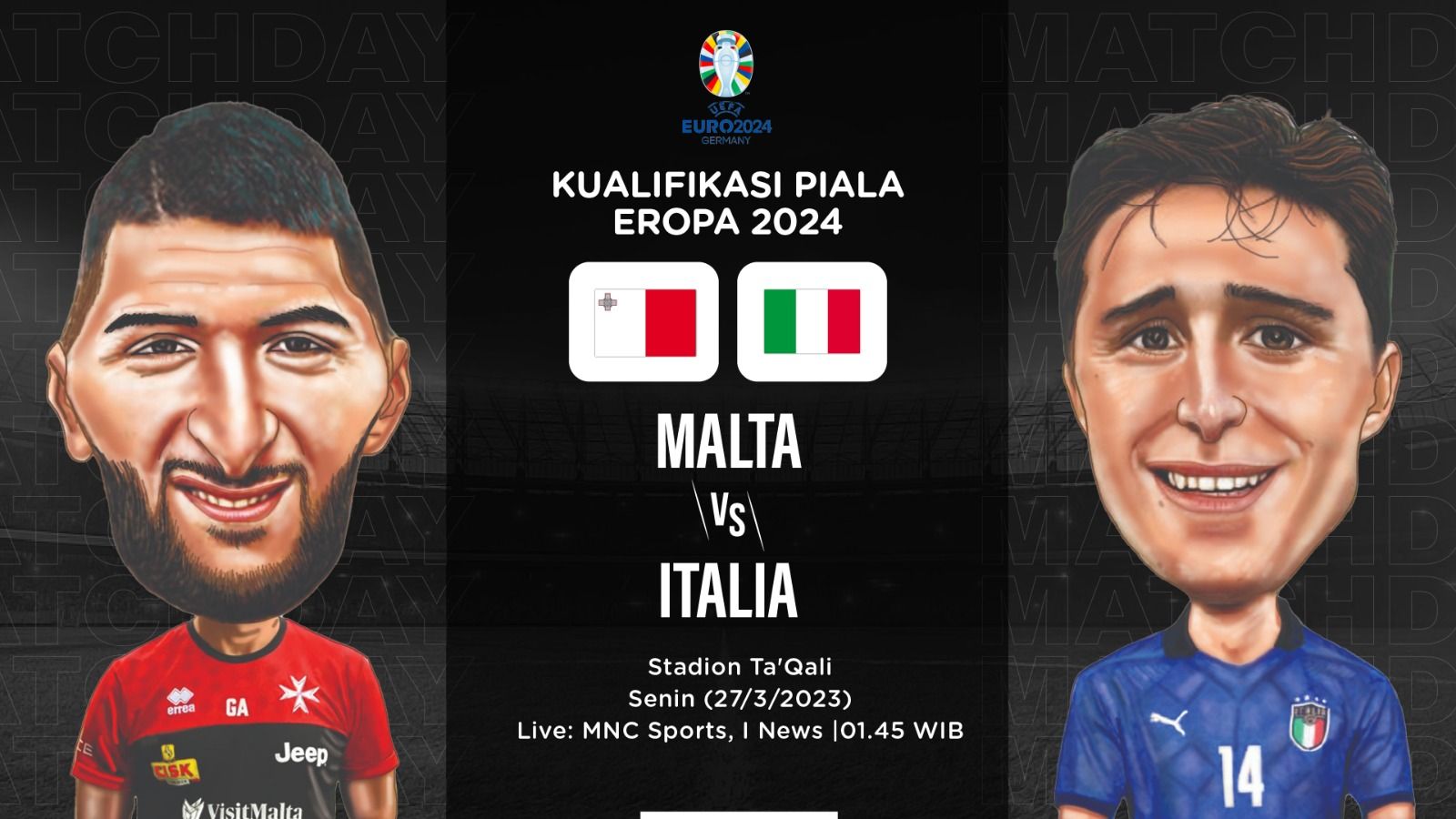 Cover laga Malta vs Italia (Abdul Rohim/Skor.id).