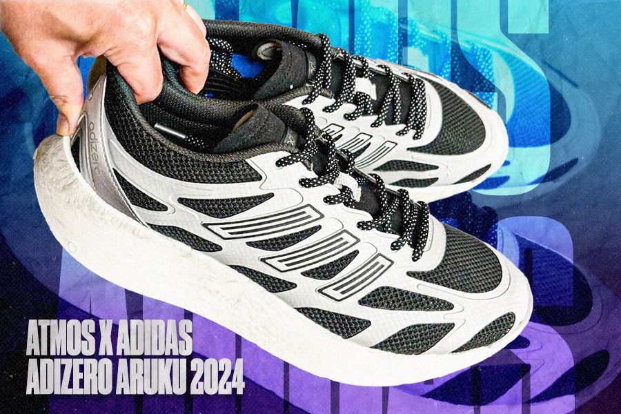 Kolaborasi Atmos dan Adidas Adizero Aruku hadirkan sepatu lari terbaru yang akan rilis pada musim gugur 2024 (Dede Sopatal Mauladi/Skor,id).