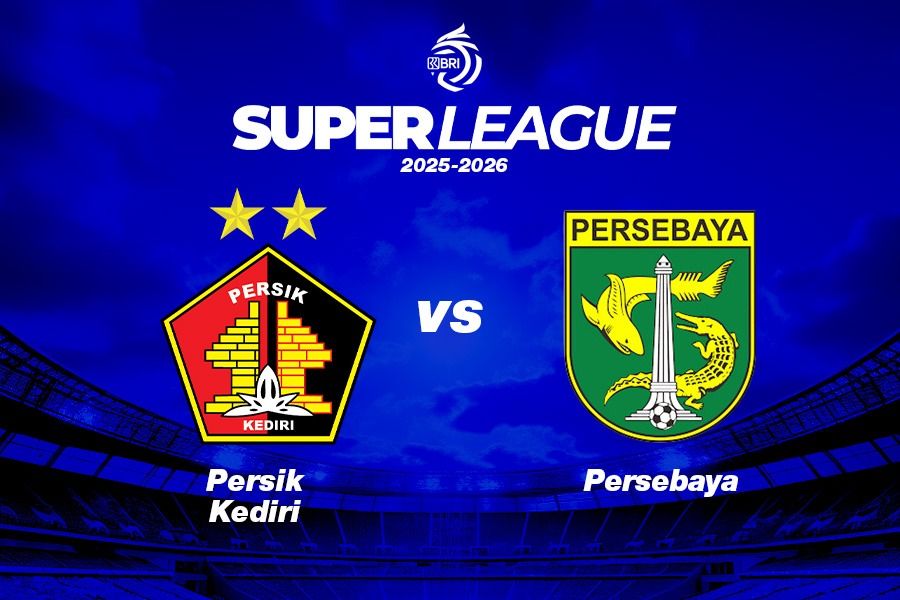 Persik Kediri vs Persebaya Surabaya di Super League 2025-2026. (Grafis: Kevin Bagus Prinusa/Skor.id)