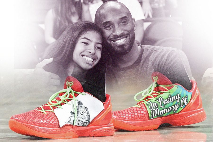 Nike Kobe 6 Protro "Reverse Grinch" custom yang dikenakan Jaylen Brown untuk mengenang Kobe Bryant dan putrinya, Gigi (Jovi Arnanda/Skor.id).