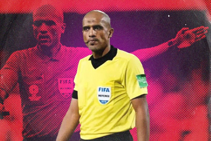 Wasit Ahmed Al Kaf. (Grafis: Jovi Arnanda/Skor.id)