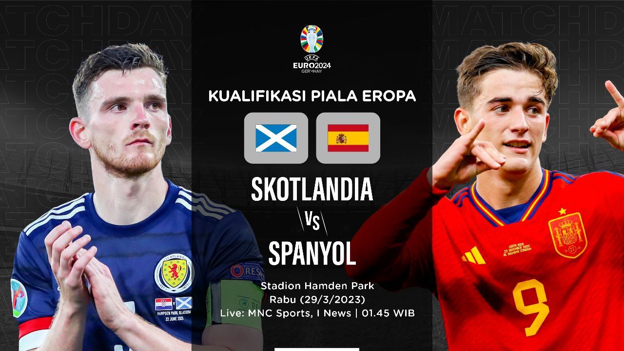 Skotlandia vs Spanyol di Euro 2024 (Hendy/Skor.id).
