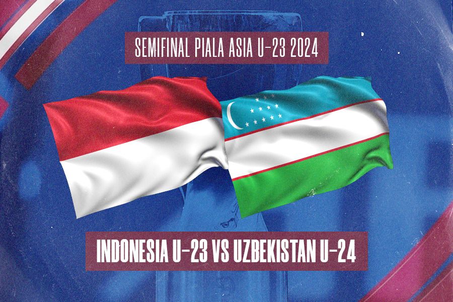 Indonesia U-23 (Timnas U-23 Indonesia) vs Uzbekistan U-23. (Jovi Arnanda/Skor.id)