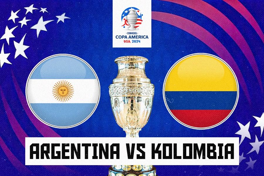 Laga final Copa America 2024 yang mempertemukan Argentina vs Kolombia akan berlangsung Senin (15/7/2024) pukul 07.00 WIB (Dede Sopatal Mauladi/Skor.id).