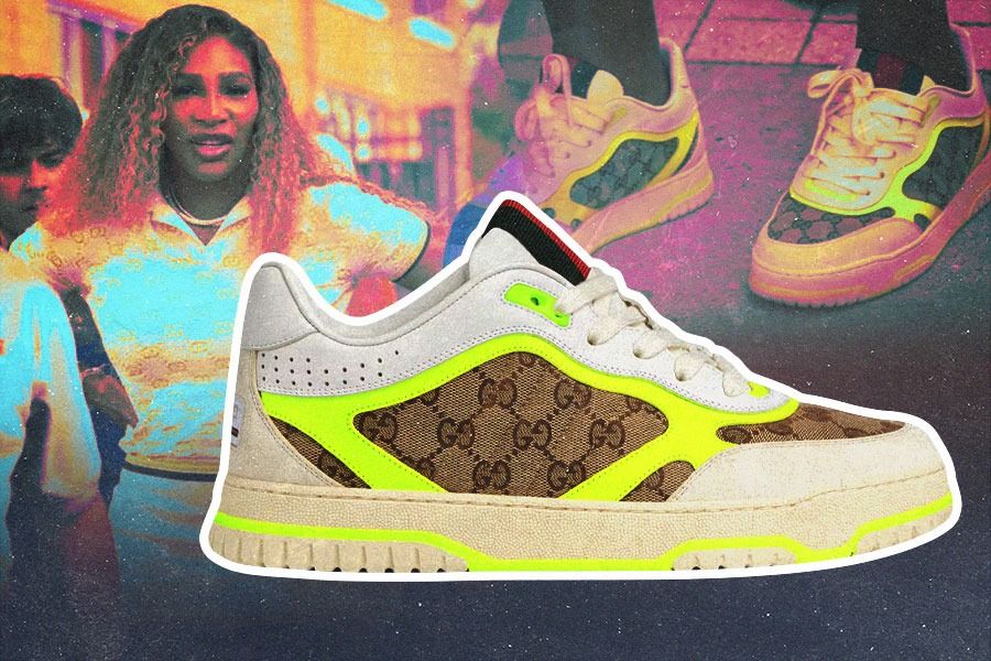 Sepatu Re-Web dari Gucci yang dikenakan Serena Williams saat menghadiri US Open 2024 (Yusuf/Skor.id).