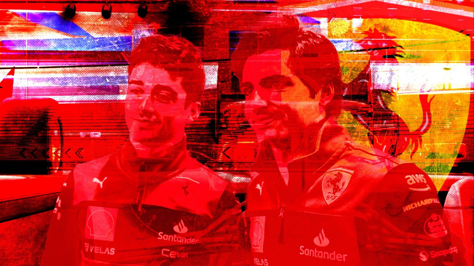 Pembalap Ferrari, Charles Leclerc dan Carlos Sainz. (Dede Mauladi/Skor.id)