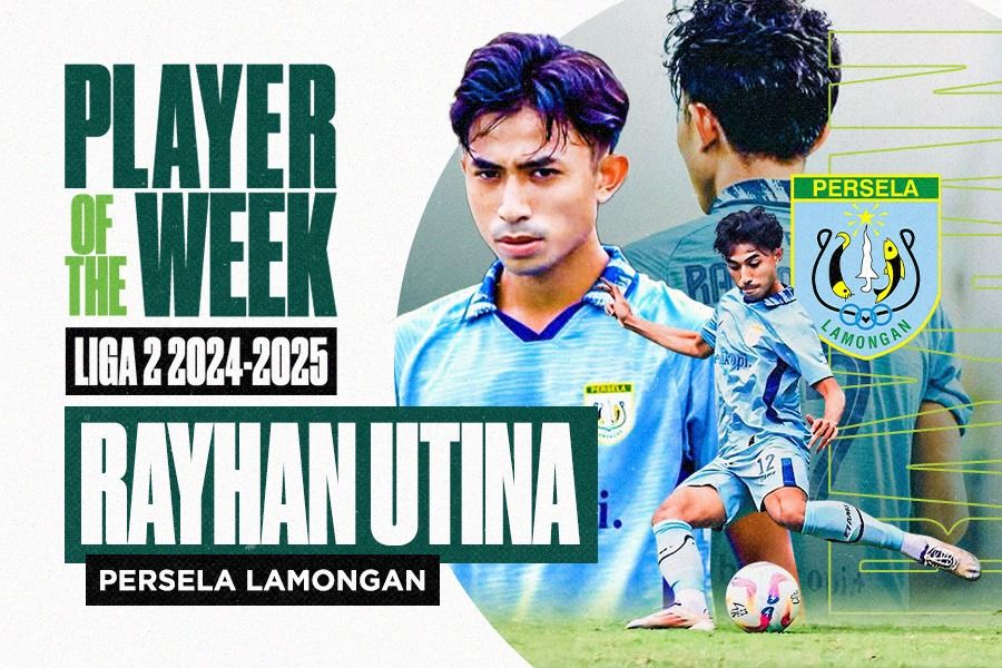 Rayhan Utina (Persela Lamongan). (Foto: Instagram @rayhan.utina/Grafis: Dede Sopatal Mauladi/Skor.id)