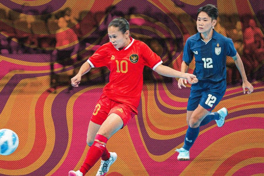 Timnas Futsal Putri Indonesia vs Thailand. (Foto: Dok. FFI/Grafis: Hendy Andika/Skor.id)