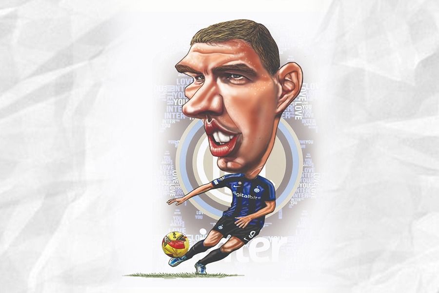Edin Dzeko, pemain Inter Milan. (Abdul Rohim/Skor.id)