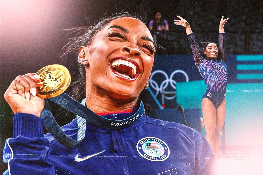 Pesenam Amerika Serikat peraih 7 emas Olimpiade dan 23 emas Kejuaraan Dunia, Simone Biles, hanya bertinggi 148 cm (Rahmat Ari Hidayat/Skor.id).