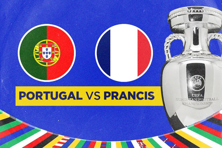 Laga 8 besar Euro 2024 antara Portugal vs Prancis akan digelar Sabtu (6/7/2024) pukul 02.00 WIB di Volksparkstadion, Hamburg (Jovi Arnanda/Skor.id).