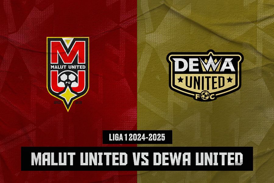 Malut United vs Dewa United di Liga 1 2024-2025. (Jovi Arnanda/Skor.id)