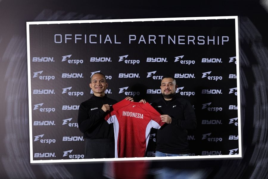 Erspo resmi menjadi official sport apparel partner BYON Combat untuk tiga tahun ke depan. (Foto: Dok. Erspo/Grafis: Kevin Bagus Prinusa/Skor.id)