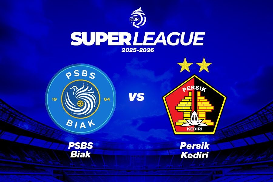 PSBS Biak vs Persik Kediri di Super League 2025-2026. (Grafis: Kevin Bagus Prinusa/Skor.id)